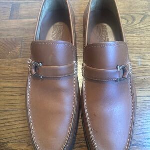 Salvatore Ferragamo Tan Leather Bit-Detail Loafers